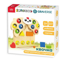 Дерев'яна розвивальна гра "Магнітний сортер Квочка" 900637