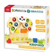 Дерев'яна розвивальна гра "Магнітний сортер Квочка" 900637
