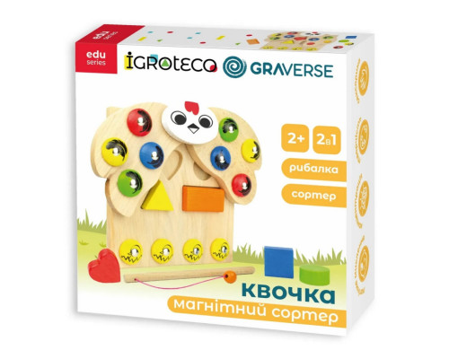 Деревянная развивающая игра "Магнитный сортер Квочка" 900637