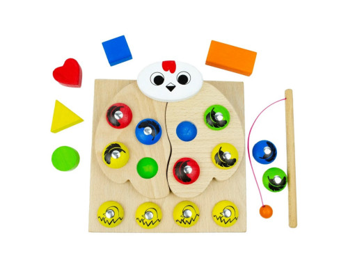 Деревянная развивающая игра "Магнитный сортер Квочка" 900637