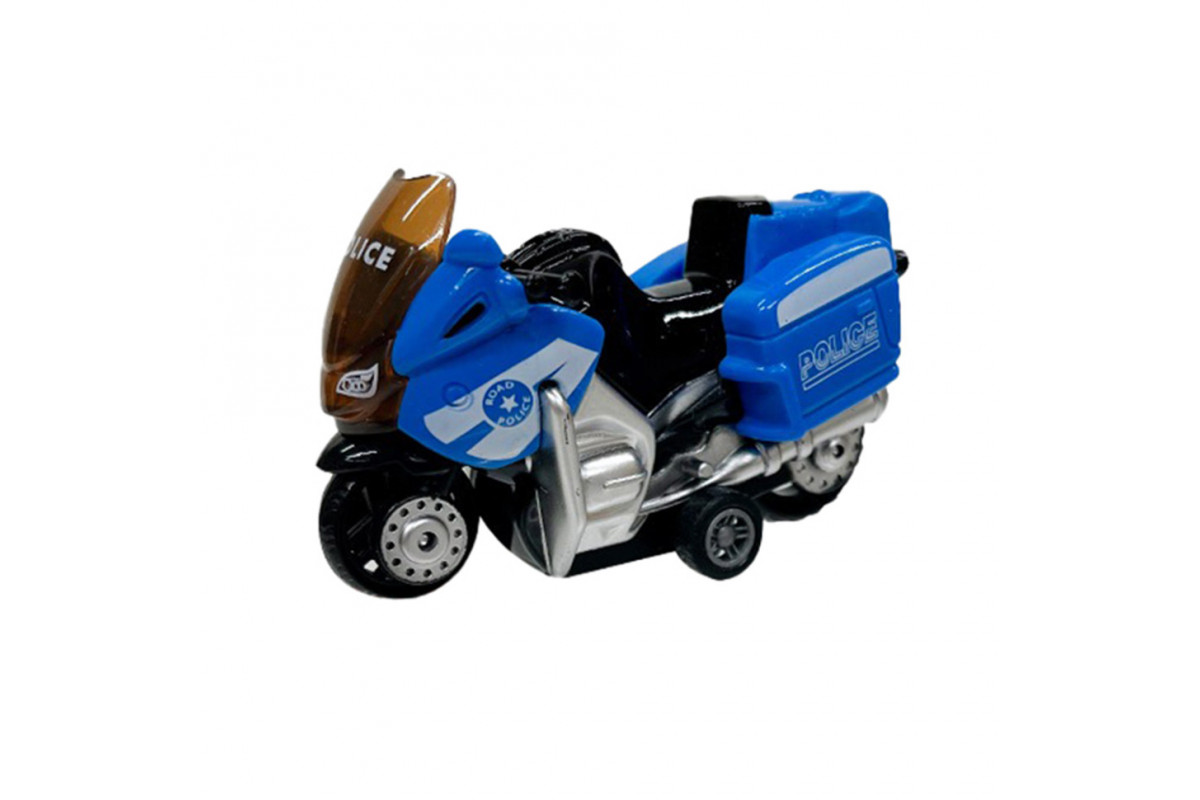 Мотоцикл дитячий "Police" AP7442 масштаб 1:64 з безпечних матеріалів Синій