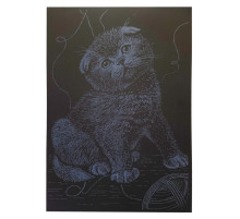 Гравюра А4 "Кіт" ГрА4-18с економ варіант в пакеті 29,7х21 см