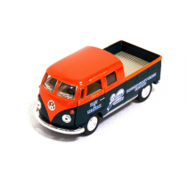 Детская модель машинки Volkswagen Bus Double Cab Pickup Delivery 1963 Kinsmart KT5396W инерционная, 1:34 Orange