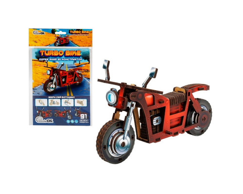 Детский деревянный 3D конструктор "Турбо байк" Puz-00961, 91 деталь