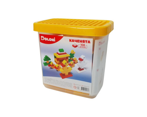 Конструктор "Каченята" 013888/11 в пластиковому боксі, 108 деталей