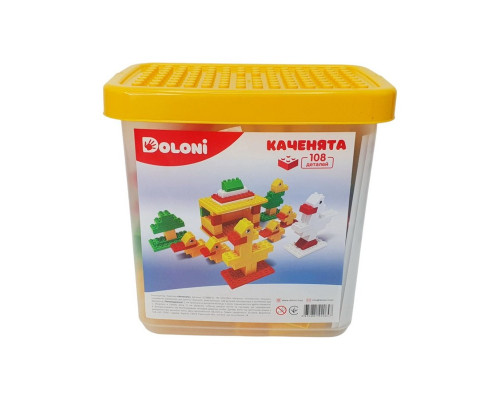 Конструктор "Каченята" 013888/11 в пластиковому боксі, 108 деталей