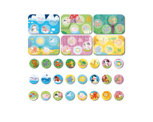 Настільна гра Лото Тварини і їх місця проживання DoDo 300196, 6 карток, 24 фішки