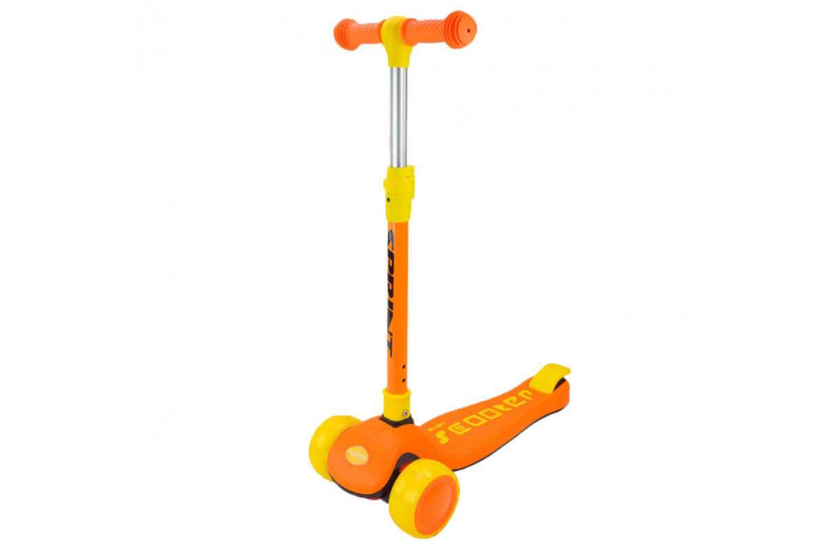 Самокат детский 3-х колесный Mini Scooter SC2420(Orange) светящиеся колеса оранжевый