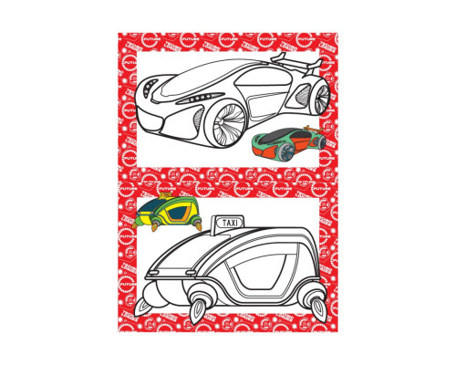 Книжка розмальовка "Авто майбутнього" РМ-48-47 с цветными подсказками