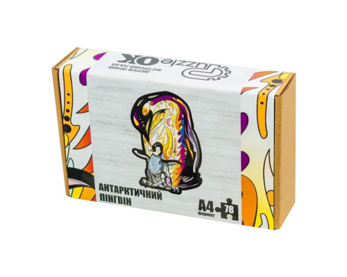 Фигурный деревянный пазл A4 Антарктический пингвин PuzA4-00756, 78 деталей