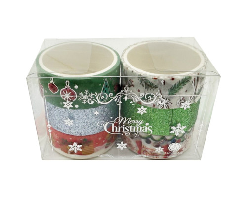 Набір декоративний скотч "Merry Christmas" XM-JD2273-4, 1,5 см x 2 м