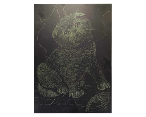 Гравюра А4 "Кіт" ГрА4-18з економ варіант в пакеті 29,7х21 см