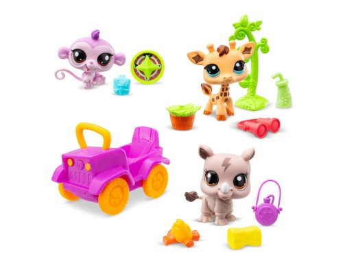 Игровой набор "Сафари" Littlest Pet Shop 00524 аксессуары и 3 фигурки