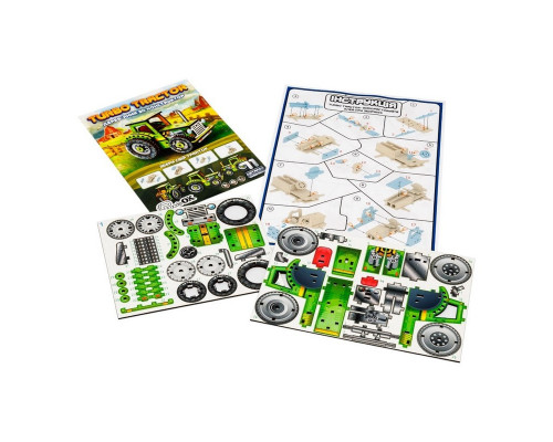 Детский деревянный 3D конструктор "Турбо трактор" Puz-00960, 71 деталь