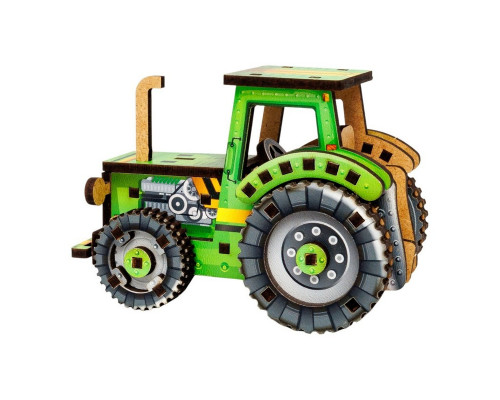 Детский деревянный 3D конструктор "Турбо трактор" Puz-00960, 71 деталь