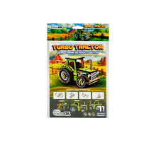 Детский деревянный 3D конструктор "Турбо трактор" Puz-00960, 71 деталь