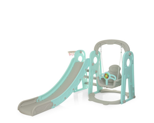 Дитяча гірка-гойдалка YG2020-1-4 пластик, з баскетбольним кільцем