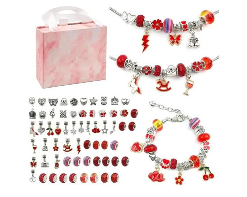 Набор для создания браслетов "Пандора" PDL610-4 красный