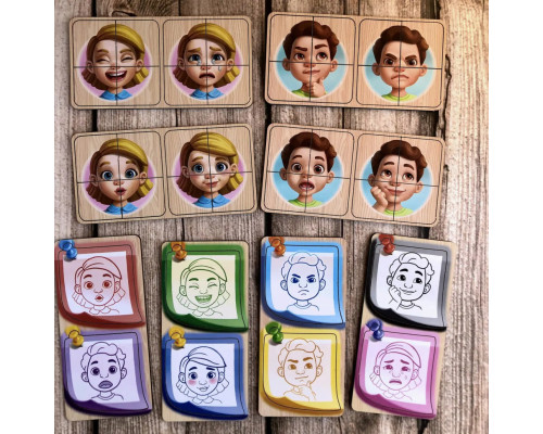 Деревянный пазл-сортер "Эмоции" Ubumblebees (ПСФ101) PSF101, 36 деталей