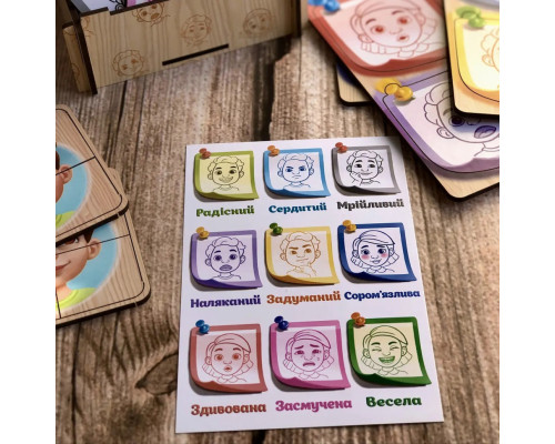 Деревянный пазл-сортер "Эмоции" Ubumblebees (ПСФ101) PSF101, 36 деталей