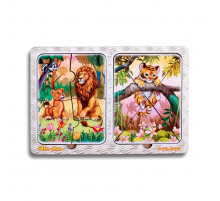 Деревянный пазл-вкладыш "Львы и тигренок" Ubumblebees (ПСД184) PSD184 в рамке