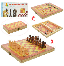 Настольная игра Шахматы 1680 с шашками и нардами Классический стиль