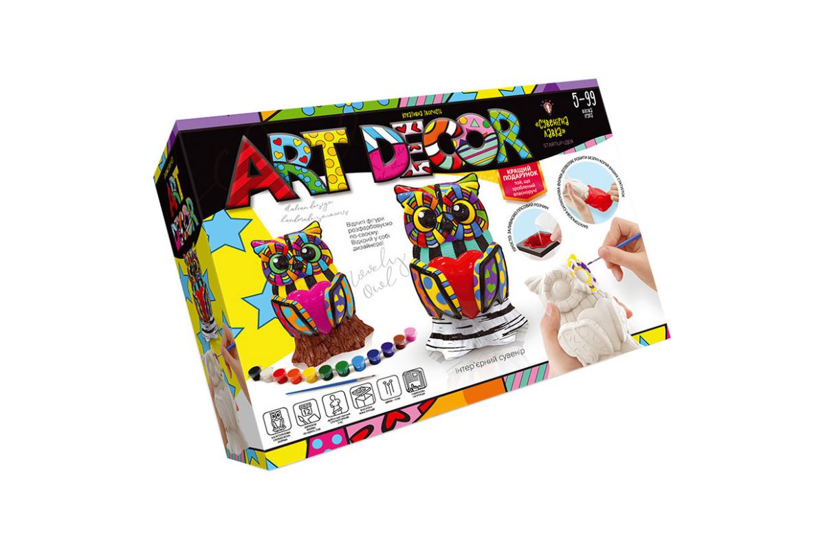 Креативное творчество "ART DECOR" укр. ARTD-01 фигурка с гипса Сова