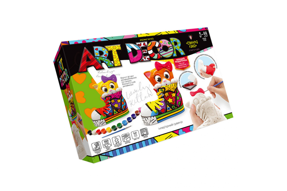 Креативное творчество "ART DECOR" укр. ARTD-01 фигурка с гипса Котенок