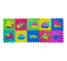 Детский развивающий коврик-пазл Транспорт EVA0632, 10 деталей, 28,5х28,5х0,8 см