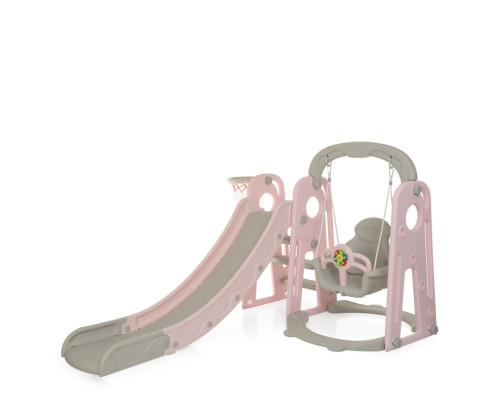 Дитяча гірка-гойдалка YG2020-1-8 пластик, з баскетбольним кільцем