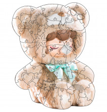 Фігурний пазл з дерева "Ненсі" PZ015-A4C-AC 75-125 деталей, розмір А4, картонна коробка