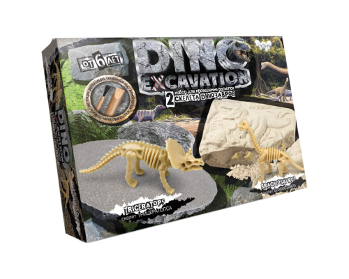 Дитячий набір для проведення розкопок динозаврів DINO EXCAVATION DEX-01  Трицератопс