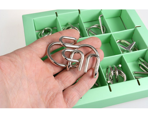 Набор головоломок Metall Puzzles green Eureka 3D Puzzle 473357, 10 головоломок