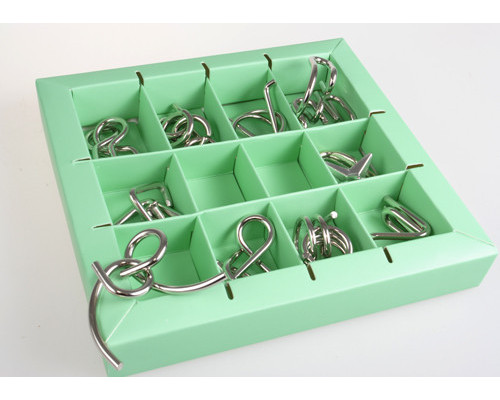 Набор головоломок Metall Puzzles green Eureka 3D Puzzle 473357, 10 головоломок