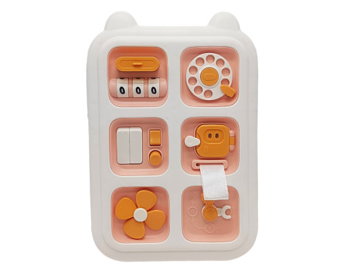 Бизиборд для развития мелкой моторики YL1055A отличный игровой процесс Оранжевый