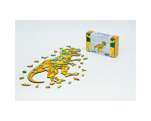 Фигурный деревянный пазл A3 "Тиранозавр Рекс" PuzA3-00718, 129 элементов