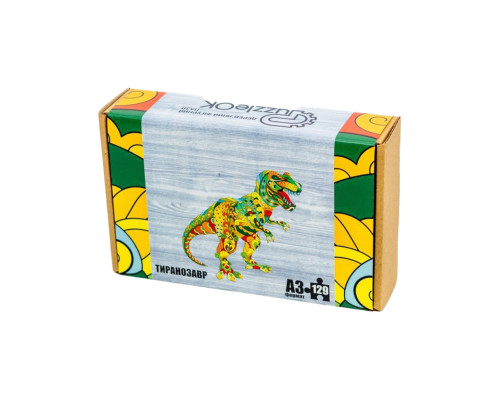 Фигурный деревянный пазл A3 "Тиранозавр Рекс" PuzA3-00718, 129 элементов