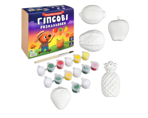 Набор для творчества Гипсовые раскраски: раскрась фрукты 30989