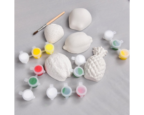 Набор для творчества Гипсовые раскраски: раскрась фрукты 30989