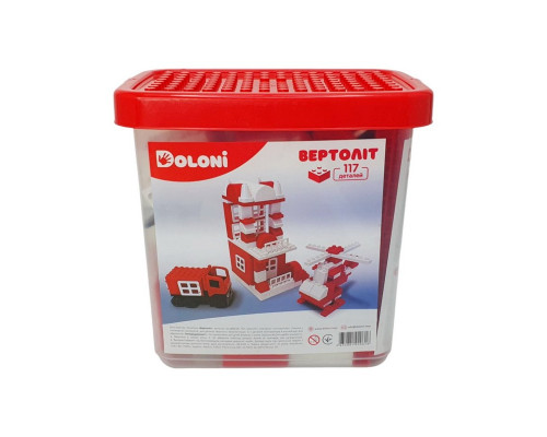 Конструктор "Вертоліт" 013888/08 в пластиковому боксі, 117 деталей