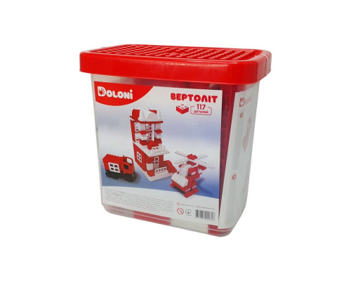 Конструктор "Вертоліт" 013888/08 в пластиковому боксі, 117 деталей