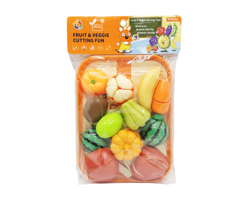 Дитячий ігровий набір "Продукти" W8016 на липучці, таця, дошка, ніж