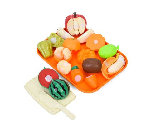 Дитячий ігровий набір "Продукти" W8016 на липучці, таця, дошка, ніж