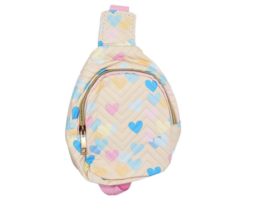 Детская сумочка "Сердечки" FG230705009 застежка-молния, 1 отделение Бежевый