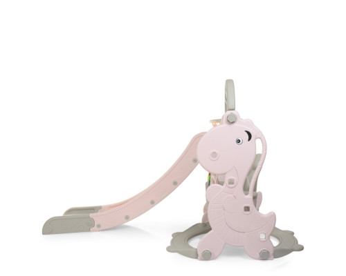 Дитяча гірка-гойдалка YG2020-2-8 пластик, з баскетбольним кільцем