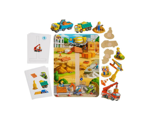 Деревянная развивающая игра на липучке "Строительная площадка" (ПСФ037) PSF037