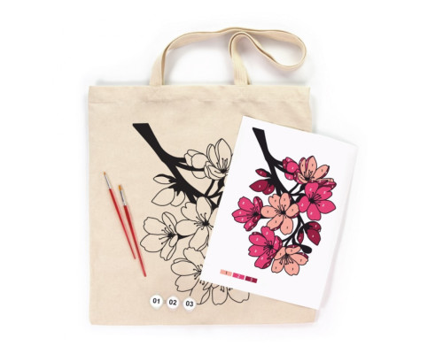 Набір для творчості екосумка-розмальовка "Flowers" N0003653, 38х42 см