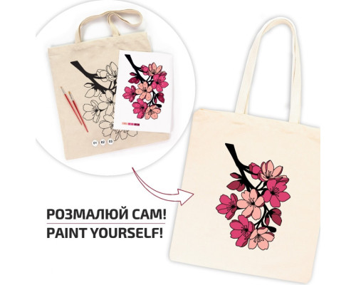 Набір для творчості екосумка-розмальовка "Flowers" N0003653, 38х42 см