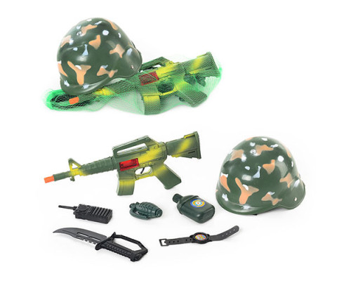 Дитячий ігровий набір Військового 8011 каска + 7 предметів