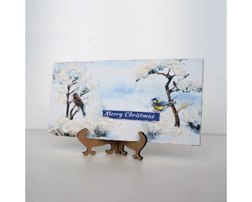 Набір для створення 2 шт вітальних листівок на підставках "Зимовий ліс" FDGCK-049, 20 см х 10 см